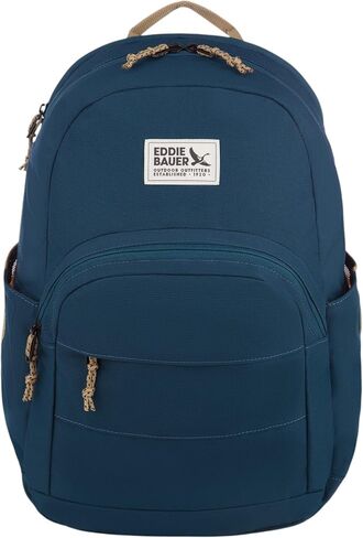 Eddie Bauer Backpack | EDC | Work | Travel | Commuter | Padded Laptop Sleeve | Bottle Pockets | Lightweight | Durable, Campus-Marine Blue, 26L in Saudi Arabia