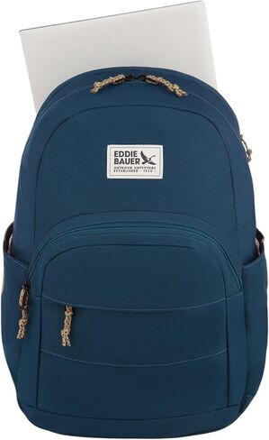 Eddie Bauer Backpack | EDC | Work | Travel | Commuter | Padded Laptop Sleeve | Bottle Pockets | Lightweight | Durable, Campus-Marine Blue, 26L in Saudi Arabia