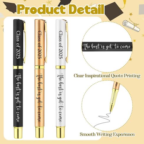 30 Set Bulk Back to School Student Gifts from Teachers Bulk Graduation Party Favors Graduation Pens Class of 2025 the Best Is Yet to Come with Congrats Bookmarks(Champagne Gold, Black, White) in Saudi Arabia