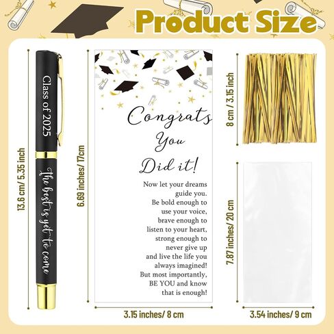 30 Set Bulk Back to School Student Gifts from Teachers Bulk Graduation Party Favors Graduation Pens Class of 2025 the Best Is Yet to Come with Congrats Bookmarks(Champagne Gold, Black, White) in Saudi Arabia