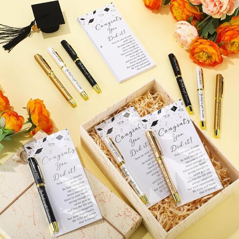 30 Set Bulk Back to School Student Gifts from Teachers Bulk Graduation Party Favors Graduation Pens Class of 2025 the Best Is Yet to Come with Congrats Bookmarks(Champagne Gold, Black, White) in Saudi Arabia