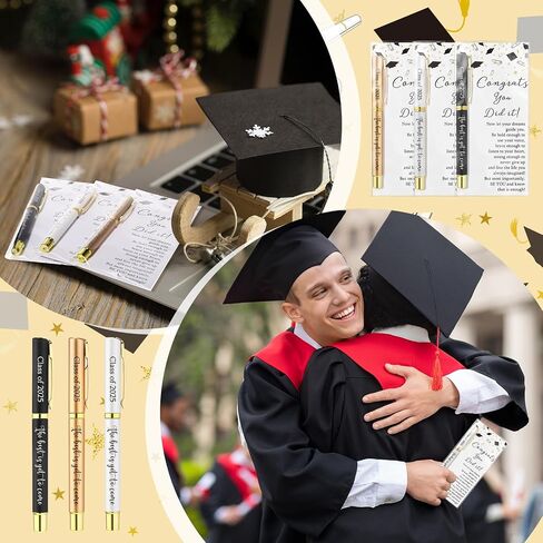 30 Set Bulk Back to School Student Gifts from Teachers Bulk Graduation Party Favors Graduation Pens Class of 2025 the Best Is Yet to Come with Congrats Bookmarks(Champagne Gold, Black, White) in Saudi Arabia