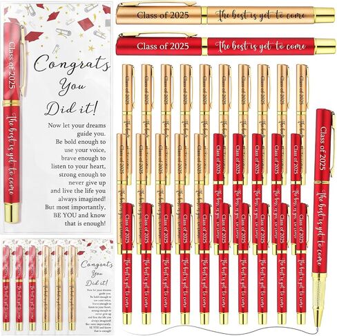 30 Set Bulk Back to School Student Gifts from Teachers Bulk Graduation Party Favors Graduation Pens Class of 2025 the Best Is Yet to Come with Congrats Bookmarks(Champagne Gold, Black, White) in Saudi Arabia