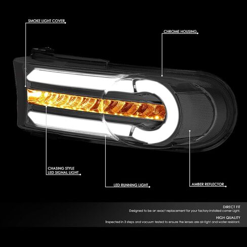 DNA السيارات BL-LB-FJC07-BK-SM-CL1 LED DRL + مطاردة متتابعة بدوره إشارة المصد الأمامي ضوء مصابيح الزاوية in Kuwait