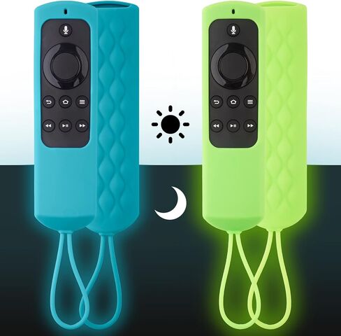عبوتان من غطاء جهاز التحكم عن بعد Fire Stick، حافظة واقية من السيليكون لجهاز FireTV Stick الجيل الثالث 4K Streaming/4K Max Alexa Voice Amazon Smart TV 2021، غلاف عن بعد مضاد للانزلاق (أرجواني غير متوهج + وردي غير متوهج) in Kuwait