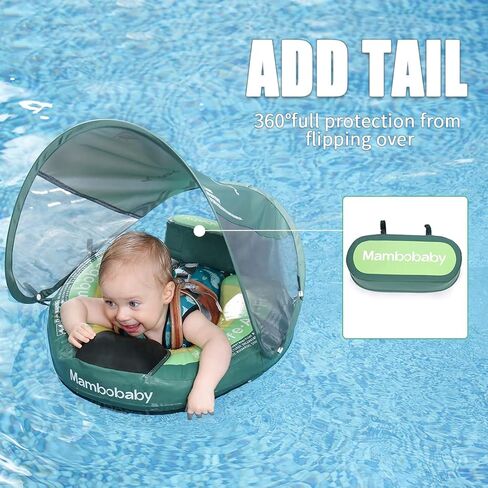 Mambobaby baby pool float مع مظلة وذيل Mambobaby طفل السباحة تعويم الطفل الصلبة غير القابلة للانتهاك ترقية طفو in Saudi Arabia