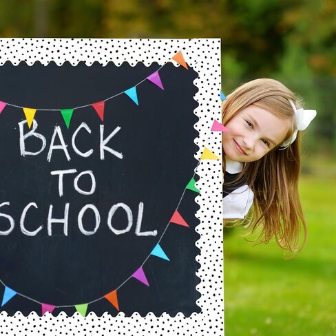 Bulletin Board Borders, 65 FT Polka Dot Scalloped Bulletin Board Borders, Classroom Borders for Bulletin Board Trim Decoration for Back to School, Classroom & Offices in Kuwait