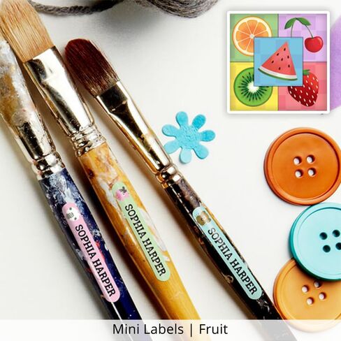 Oliver's Labels Rainbow Palette Theme Mini Labels, 100 Durable Personalized Name Labels & Tags for School Supplies, Camp Gear, Water Bottles, and Food Containers in Kuwait