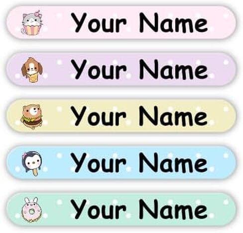 Oliver's Labels Rainbow Palette Theme Mini Labels, 100 Durable Personalized Name Labels & Tags for School Supplies, Camp Gear, Water Bottles, and Food Containers in Kuwait