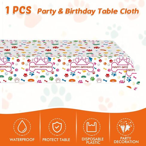 يقدم لوازم حفلة عيد ميلاد الكلب 20 ، وزينة عيد ميلاد جرو ، و 41 PCS PAWS Party Tableware تشمل 20 لوحة 20 مناديلًا و 1 Tableloth للأطفال الكلب. in Kuwait