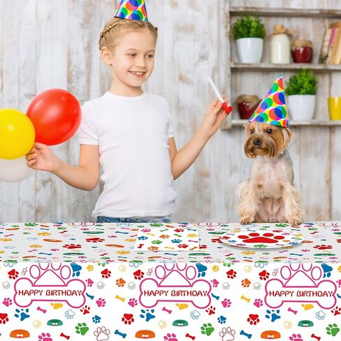 يقدم لوازم حفلة عيد ميلاد الكلب 20 ، وزينة عيد ميلاد جرو ، و 41 PCS PAWS Party Tableware تشمل 20 لوحة 20 مناديلًا و 1 Tableloth للأطفال الكلب. in Kuwait