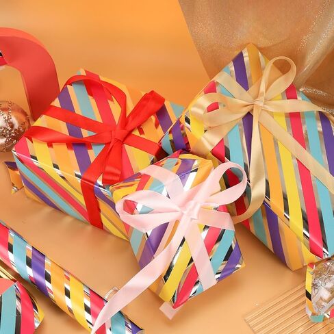 Rayofsun Foil Hearts لف لفائف الورق ، شظية Red Heart Design Print Mini Roll ، 17 INX10 FT لكل لفة لفائف هدايا فاخرة ليوم الذكرى ، حفل زفاف ، دش الزفاف ، عيد ميلاد ، عطلة ، عيد الميلاد in Kuwait
