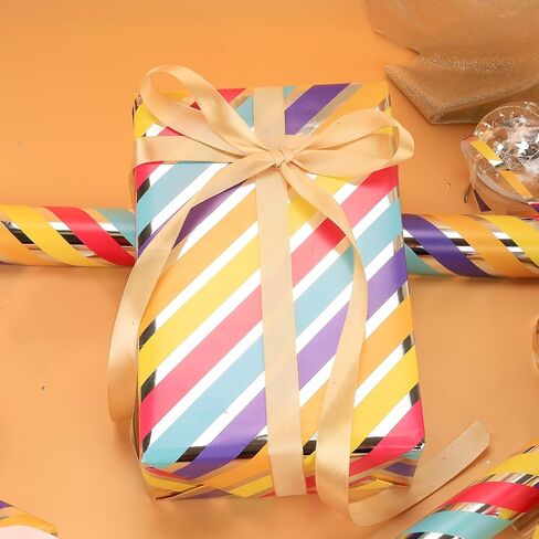Rayofsun Foil Hearts لف لفائف الورق ، شظية Red Heart Design Print Mini Roll ، 17 INX10 FT لكل لفة لفائف هدايا فاخرة ليوم الذكرى ، حفل زفاف ، دش الزفاف ، عيد ميلاد ، عطلة ، عيد الميلاد in Kuwait