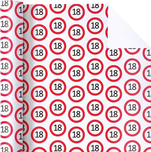لفائف الورق الالتفاف السادسة عشر - لفة صغيرة - 17 بوصة × 9.8 قدم - تصميم الدائرة الحمراء السادسة 16 ، مثالية للفتيان عيد الميلاد السادس عشر in Saudi Arabia
