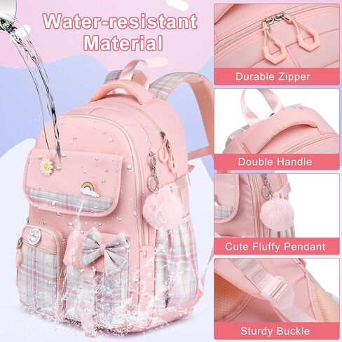 حقيبة الظهر Momuvo School Propack للفتيات ، حقيبة الكتب 3pcs مع مجموعة حقيبة School Case Case Case للأطفال in Saudi Arabia