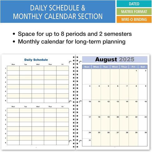 Elan Publishing Company Student Academic Organizer - 8.5" x 11" Weekly View; Dated for 2025-2026 Academic Year (Blue) in Saudi Arabia