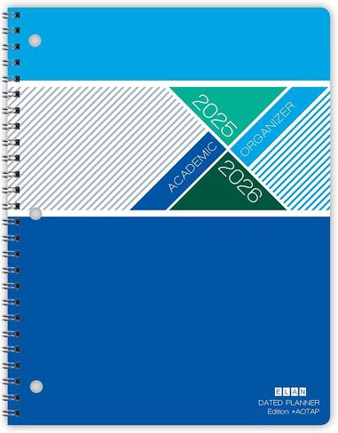Elan Publishing Company Student Academic Organizer - 8.5" x 11" Weekly View; Dated for 2025-2026 Academic Year (Blue) in Saudi Arabia