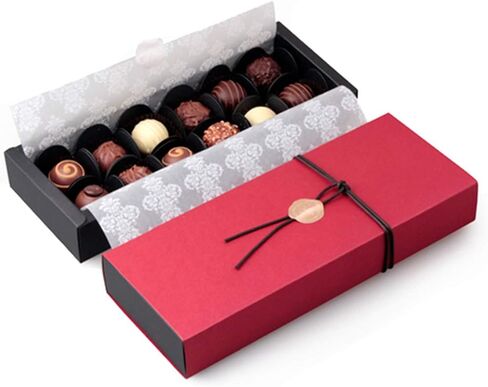 BBJ Wraps 12 Cavity Chocolate Gift Gip-Box Box Party Party Paper Boxes Set of 10 (12 Cavity Red) in Kuwait
