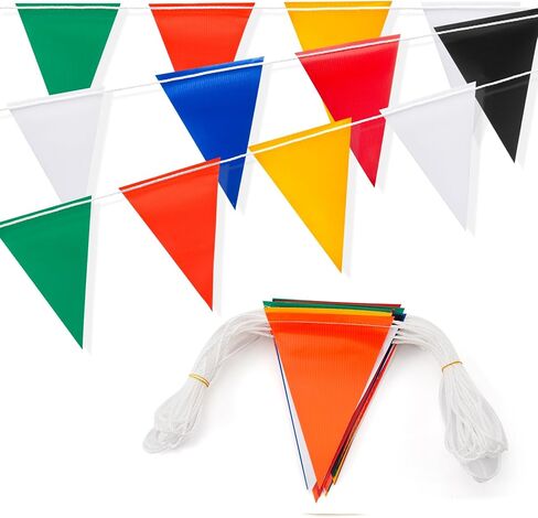 Safety Warning Highly Visible Pennant Banner Flags(45pcs,105ft,Multicolor) in Saudi Arabia