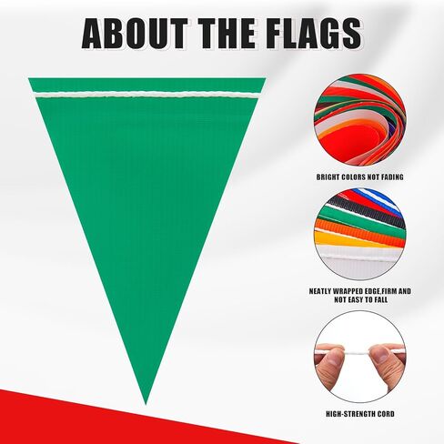 Safety Warning Highly Visible Pennant Banner Flags(45pcs,105ft,Multicolor) in Saudi Arabia