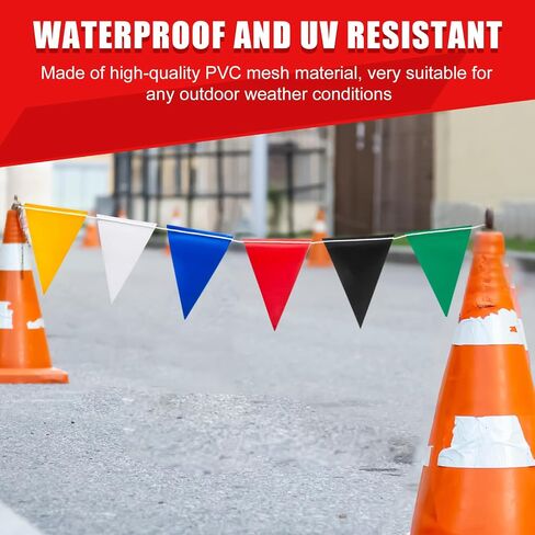 Safety Warning Highly Visible Pennant Banner Flags(45pcs,105ft,Multicolor) in Saudi Arabia