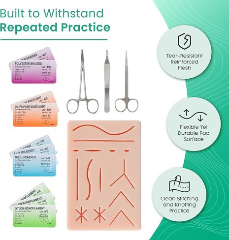 Premium Surgical Knot Tying Board Kit – Comprehensive Medical Training Set with Durable Rope, Knot Trainer, and Quick Tie Tool – Ideal for Students & Professionals in Saudi Arabia