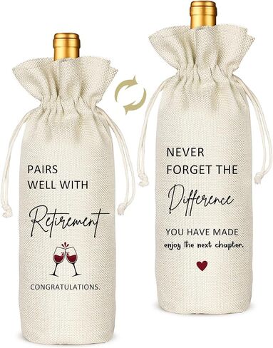 TBITON Retirement Gifts for Woman Men,Best Retired Wine Bag Gift Party Decor, Retired Gifts Leaving Gifts for Coworkers Boss,Pairs Well With Retirement in Kuwait