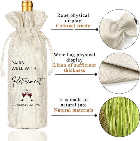 TBITON Retirement Gifts for Woman Men,Best Retired Wine Bag Gift Party Decor, Retired Gifts Leaving Gifts for Coworkers Boss,Pairs Well With Retirement in Kuwait