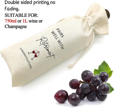 TBITON Retirement Gifts for Woman Men,Best Retired Wine Bag Gift Party Decor, Retired Gifts Leaving Gifts for Coworkers Boss,Pairs Well With Retirement in Kuwait