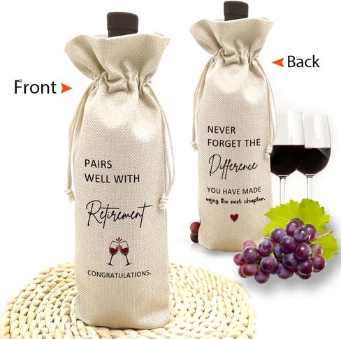 TBITON Retirement Gifts for Woman Men,Best Retired Wine Bag Gift Party Decor, Retired Gifts Leaving Gifts for Coworkers Boss,Pairs Well With Retirement in Kuwait