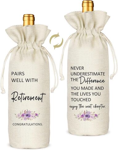 TBITON Retirement Gifts for Woman Men,Best Retired Wine Bag Gift Party Decor, Retired Gifts Leaving Gifts for Coworkers Boss,Pairs Well With Retirement in Kuwait