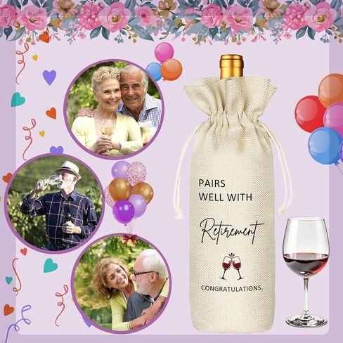 TBITON Retirement Gifts for Woman Men,Best Retired Wine Bag Gift Party Decor, Retired Gifts Leaving Gifts for Coworkers Boss,Pairs Well With Retirement in Kuwait