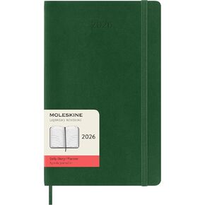Moleskine Classic 12 Month 2026 Daily Planner, Soft Cover, Large (5" x 8.25"), Myrtle Green, 400 pages