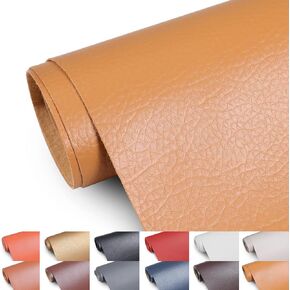 Faux Leather Fabric, 55" Wide Upholstery Fabric by The Yard Marine Vinyl Fabric Outdoor Pu Leather Waterproof Sheets Fabric for Crafts Sewings Sofa Wallets Handbag Earrings Bows 1 Yard White