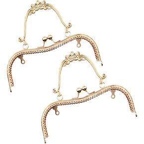 2PCS Metal Coin Purse Frame Handle Metal Purse Frame for DIY 8" Kiss Clasp Lock Bags Hardware for Clutch Bag Accessories