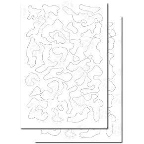 Acid Tactical® 2 Designs Adhesive Sticker Camouflage Airbrush Spray Paint Duracoat Cerakote Gun Rifle Camo Stencils - Small Multicam