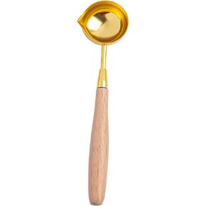 AUEAR, Brass Wax Spoon Vintage Elegant Wooden Handle Copper Sealing Stamp Melting for Wedding Invitations Mass Making Seal Gift Envelope in Kuwait