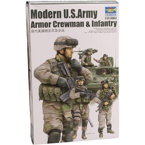 Trumpeter Modern US Army Crewmen and Infantry Figure Set, Scale 1/35, 6-Pack