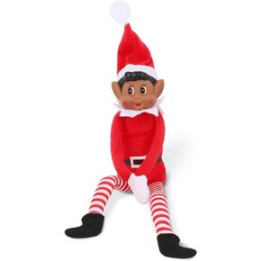 Christmas Elf Behaving Badly Plush Toy | Novelty Long Bendy Naughty Boy Christmas Elves Doll | 12 Inches (Brown Elf)