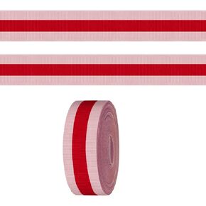 Wedding Pink Red Ribbon for Crafting, 3/5 Inch Grosgrain Ribbons Anniversary Holiday Ribbons for Gift Wrapping, Hair Bow Accessories, DIY Sewing
