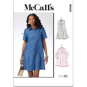 McCall's M8508K5 Misses' Button Front Dress Sewing Pattern Packet by Julio Cesar NYC, Design Code M8508, Sizes 8-10-12-14-16
