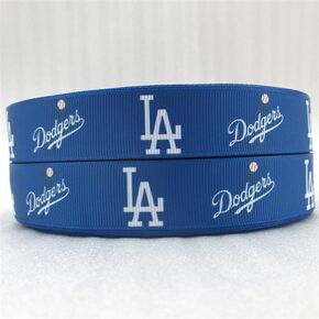 Baseball Grosgrain RibbonDodgers Blue Printed Ribbon for Hair Bows Crafts Gifts and More 7/8" Wide 5 Yards