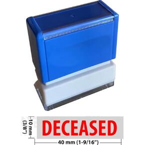 Deceased JYP PA1040 Pre-Inked Rubber Stamp