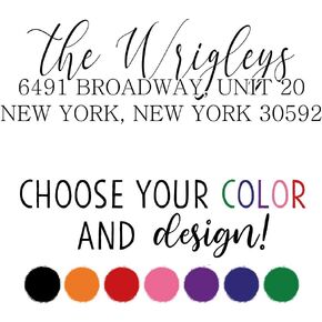 Custom Address Stamp | Personalized Address Stamp | 5 Designs & 7 Colors! (Design 2)