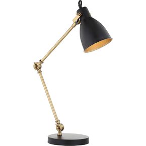 JONATHAN Y JYL6003A Barnes 24" LED Metal Task Lamp Modern,Contemporay,Transitional for Bedroom, Living Room, Office, College Dorm, Coffee Table, Bookcase, Black/BrassGold
