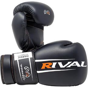 RIVAL Boxing RS60V 2.0 Workout Sparring Gloves, Hook and Loop Closure - Bigger Punching Surface for Maximum Protection, Black, 14 oz in Kuwait