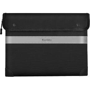 Fireproof Document Bag – 5200°F Heat-Resistant, 10.6"x14.2" Waterproof Money Pouch with 8-Layer Protection, Zipper and Snap Closure, Reflective Strip for Quick Access, Gray