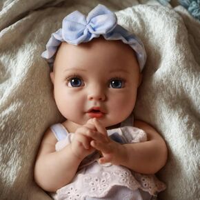 BABESIDE Lifelike Reborn Baby Dolls Girl Terry - 12 Inch Silicone Full Body Realistic-Newborn Baby Dolls Real Life Silicone Baby Doll Sweet Smile Baby Doll Gift for Kids & Toddlers Age 3+