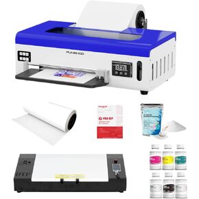 PUNEHOD DTF Printer A4 L800, DTF Transfer Printing Machine with White Ink Circulatory for DIY Print Dark and Light Fabrics Direct to Film Printer (with Oven)