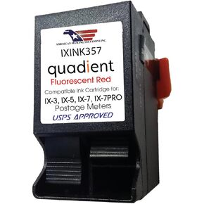 Quadient Ink Cartridge IXINK357 for Quadient Postage Machine iX-3, iX-5, iX-7, iX-7PRO Series, 17000 Yields, USPS-Approved Red Ink by American Mailing Solutions Inc.